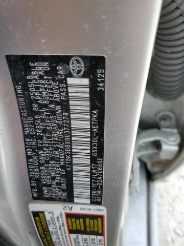 Photo 10 from auction – 2011 TOYOTA AVALON BAS with VIN 4T1BK3DBXBU377278