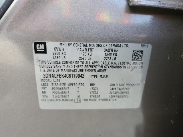Photo 10 from auction – 2012 CHEVROLET EQUINOX LT with VIN 2GNALFEK4C6179042