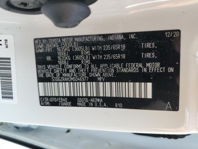 Photo 10 from auction – 2021 TOYOTA HIGHLANDER with VIN 5TDGZRAH2MS046977