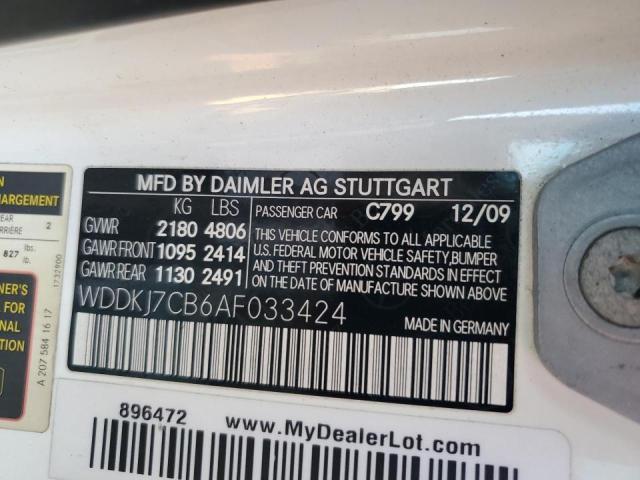 Photo 10 from auction – 2010 MERCEDES-BENZ E 550 with VIN WDDKJ7CB6AF033424