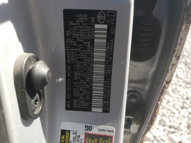 Photo 10 from auction – 2016 TOYOTA COROLLA L with VIN 2T1BURHE9GC644677