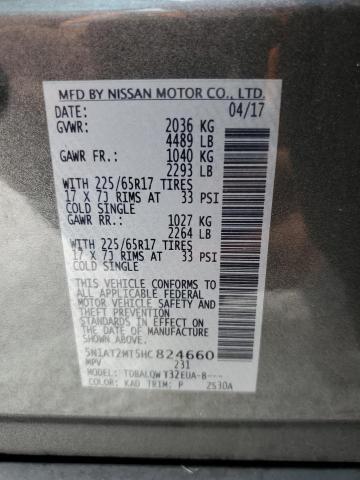 Photo 10 from auction – 2017 NISSAN ROGUE S with VIN 5N1AT2MT5HC824660