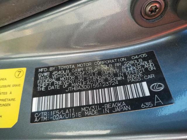 Photo 10 from auction – 2005 LEXUS ES 330 with VIN JTHBA30G155123724