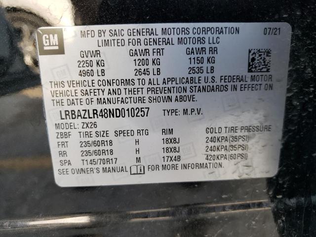 Photo 10 from auction – 2022 BUICK ENVISION P with VIN LRBAZLR48ND010257