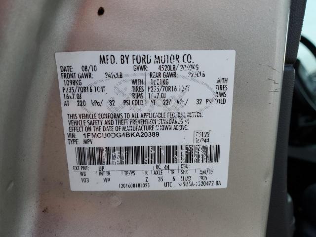 Photo 10 from auction – 2011 FORD ESCAPE XLT with VIN 1FMCU0DG4BKA20389