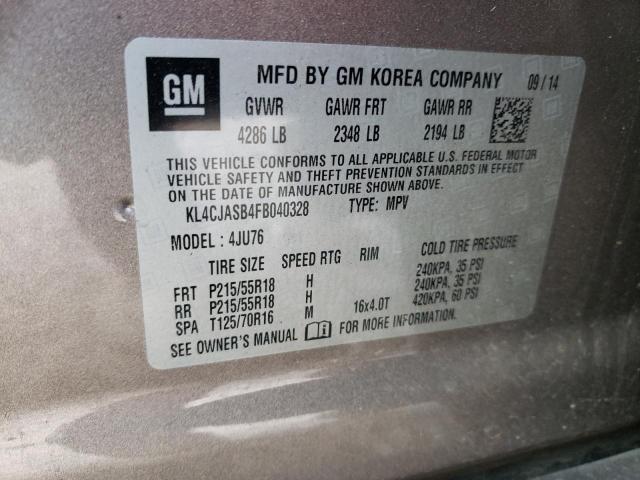 Photo 10 from auction – 2015 BUICK ENCORE with VIN KL4CJASB4FB040328