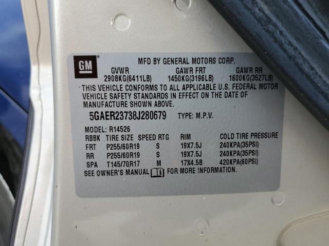 Photo 10 from auction – 2008 BUICK ENCLAVE CX with VIN 5GAER23738J280679