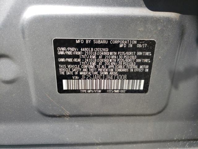 Photo 10 from auction – 2018 SUBARU FORESTER 2 with VIN JF2SJABC1JH473008
