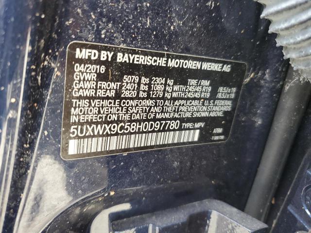 Photo 10 from auction – 2017 BMW X3 XDRIVE2 with VIN 5UXWX9C58H0D97780