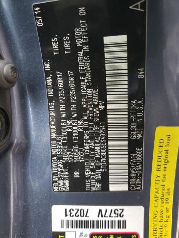 Photo 10 from auction – 2014 TOYOTA SIENNA with VIN 5TDZK3DC9ES492541