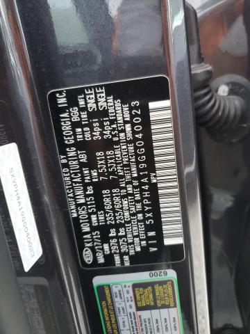 Photo 10 from auction – 2016 KIA SORENTO EX with VIN 5XYPH4A19GG040023