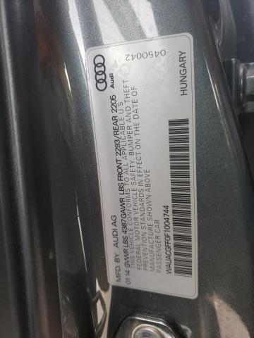 Photo 10 from auction – 2015 AUDI A3 PREMIUM with VIN WAUACGFF0F1004744