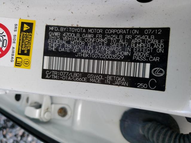 Photo 10 from auction – 2013 LEXUS ES 350 with VIN JTHBK1GG7D2003529