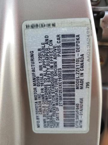 Photo 10 from auction – 1999 TOYOTA COROLLA VE with VIN 2T1BR12E0XC193523