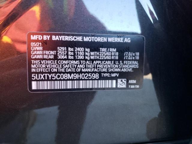 Photo 10 from auction – 2021 BMW X3 XDRIVE3 with VIN 5UXTY5C08M9H02598