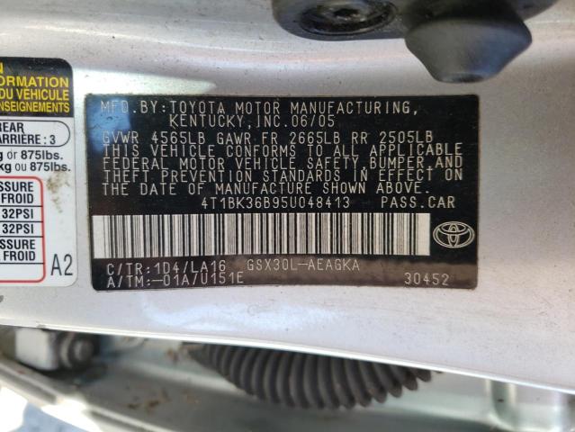 Photo 10 from auction – 2005 TOYOTA AVALON XL with VIN 4T1BK36B95U048413