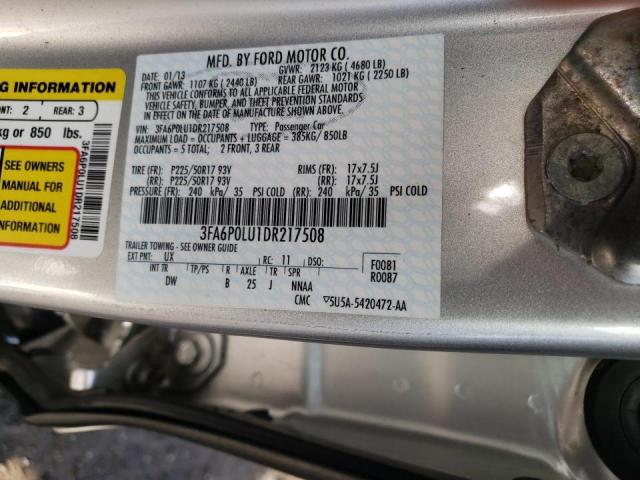 Photo 10 from auction – 2013 FORD FUSION SE with VIN 3FA6P0LU1DR217508