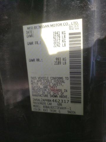 Photo 10 from auction – 2011 NISSAN ALTIMA BAS with VIN 1N4AL2AP4BN462317