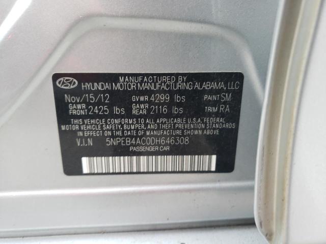 Photo 10 from auction – 2013 HYUNDAI SONATA GLS with VIN 5NPEB4AC0DH646308