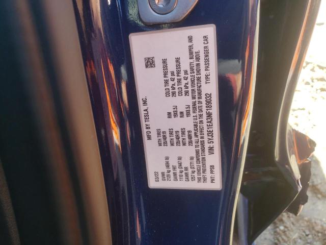 Photo 10 from auction – 2022 TESLA MODEL 3 with VIN 5YJ3E1EA3NF189032