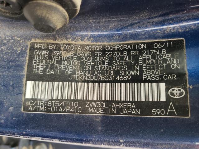 Photo 10 from auction – 2011 TOYOTA PRIUS with VIN JTDKN3DU7B0314689