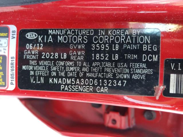 Photo 10 from auction – 2013 KIA RIO LX with VIN KNADM5A30D6132347