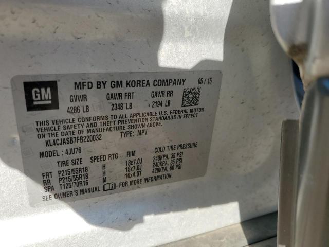 Photo 10 from auction – 2015 BUICK ENCORE with VIN KL4CJASB7FB220032