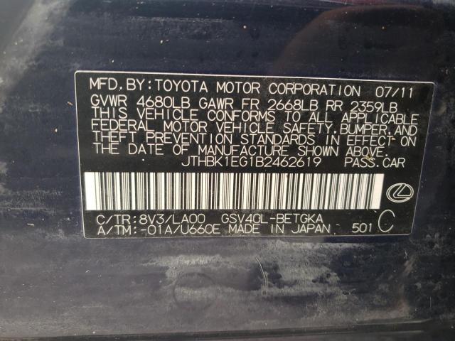 Photo 10 from auction – 2011 LEXUS ES 350 with VIN JTHBK1EG1B2462619