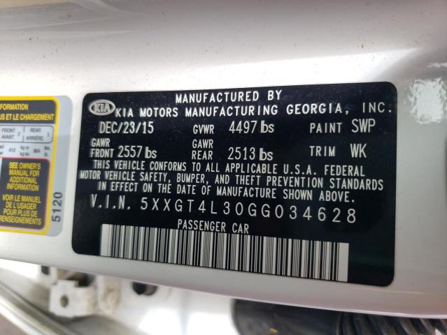 Photo 10 from auction – 2016 KIA OPTIMA LX with VIN 5XXGT4L30GG034628