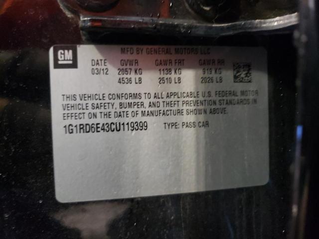 Photo 10 from auction – 2012 CHEVROLET VOLT with VIN 1G1RD6E43CU119399