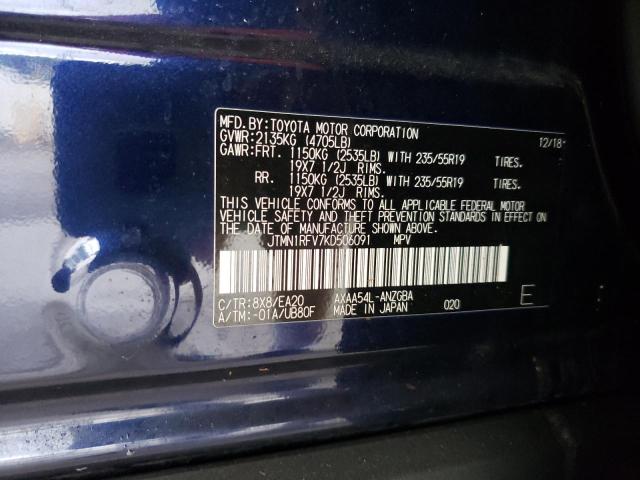 Photo 10 from auction – 2019 TOYOTA RAV4 LIMIT with VIN JTMN1RFV7KD506091