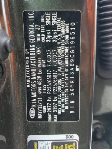 Photo 10 from auction – 2012 KIA SORENTO BA with VIN 5XYKT3A69CG196510