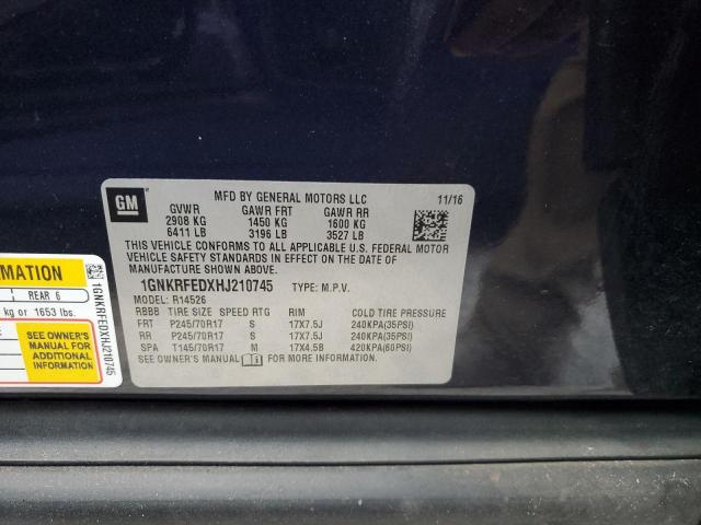 Photo 10 from auction – 2017 CHEVROLET TRAVERSE L with VIN 1GNKRFEDXHJ210745