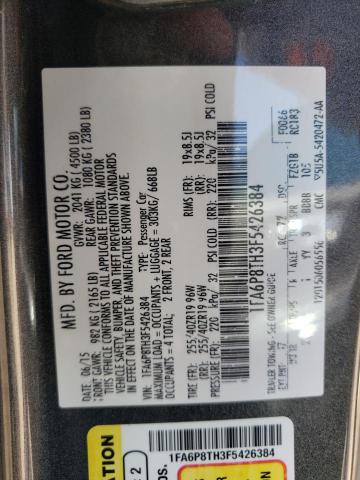 Photo 10 from auction – 2015 FORD MUSTANG with VIN 1FA6P8TH3F5426384