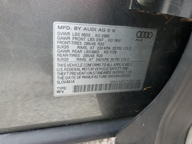 Photo 10 from auction – 2017 AUDI Q7 PREMIUM with VIN WA1LAAF77HD032964
