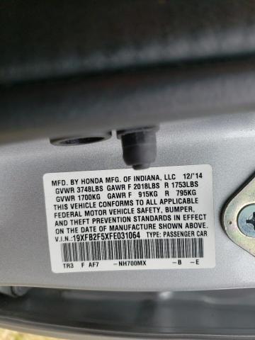 Photo 10 from auction – 2015 HONDA CIVIC LX with VIN 19XFB2F5XFE031064