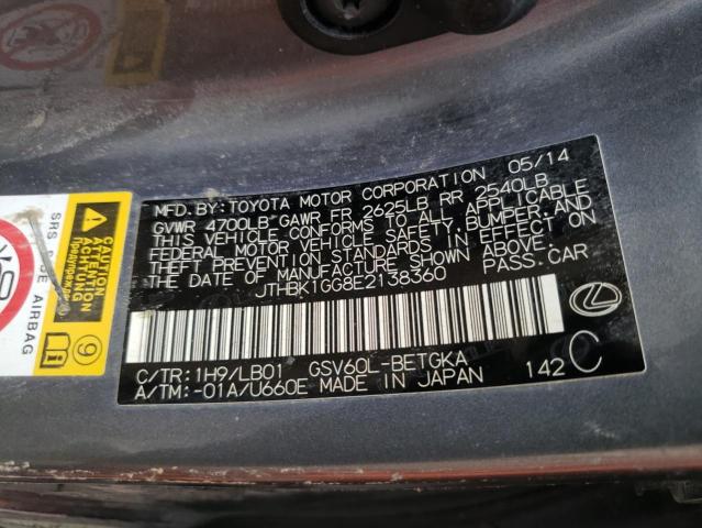 Photo 10 from auction – 2014 LEXUS ES 350 with VIN JTHBK1GG8E2138360