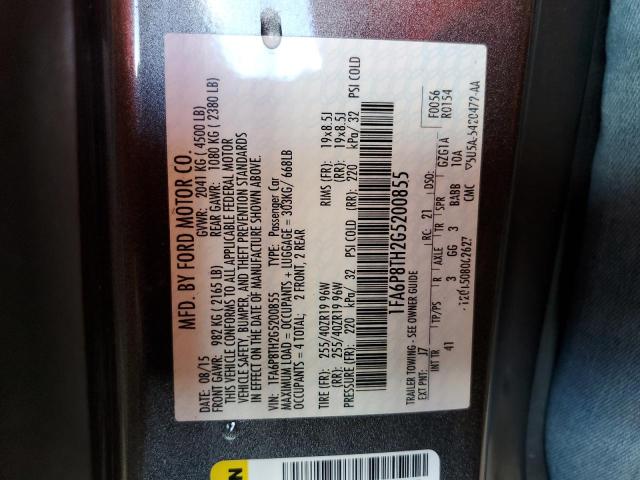 Photo 10 from auction – 2016 FORD MUSTANG with VIN 1FA6P8TH2G5200855