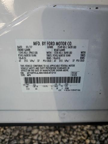 Photo 10 from auction – 2017 FORD EDGE SEL with VIN 2FMPK4J86HBB47210