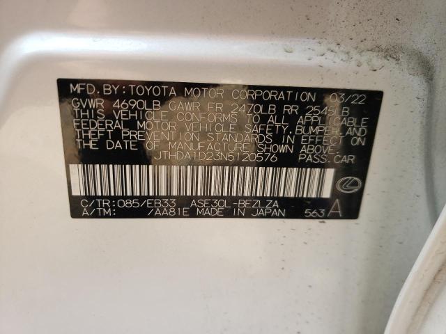 Photo 10 from auction – 2022 LEXUS IS 300 with VIN JTHDA1D23N5120576