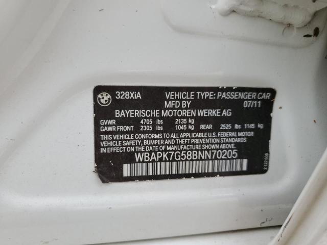 Photo 10 from auction – 2011 BMW 328 XI with VIN WBAPK7G58BNN70205