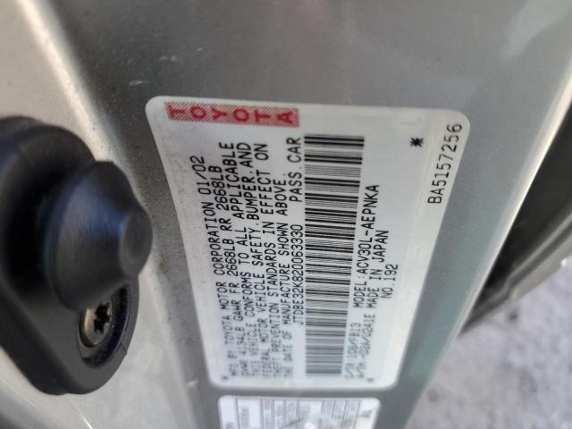Photo 10 from auction – 2002 TOYOTA CAMRY LE with VIN JTDBE32K820063330