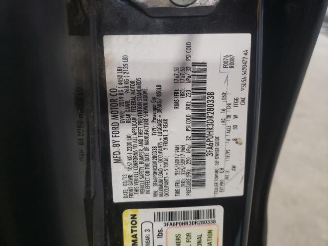Photo 10 from auction – 2013 FORD FUSION SE with VIN 3FA6P0HR3DR280338
