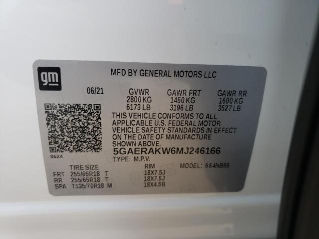 Photo 10 from auction – 2021 BUICK ENCLAVE PR with VIN 5GAERAKW6MJ246166