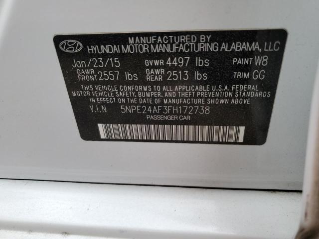 Photo 10 from auction – 2015 HYUNDAI SONATA SE with VIN 5NPE24AF3FH172738