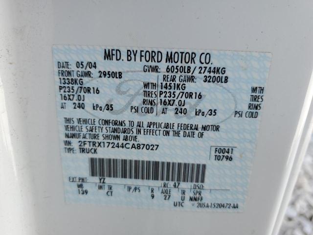 Photo 10 from auction – 2004 FORD F-150 HERI with VIN 2FTRX17244CA87027