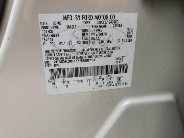 Photo 10 from auction – 2007 FORD EDGE SEL with VIN 2FMDK38C77BB08731