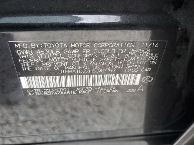 Photo 10 from auction – 2017 LEXUS IS 200T with VIN JTHBA1D2XH5042759