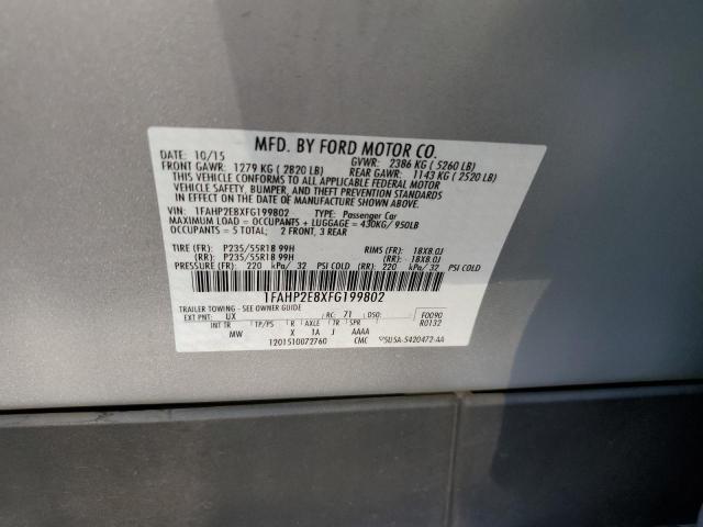 Photo 10 from auction – 2015 FORD TAURUS SEL with VIN 1FAHP2E8XFG199802