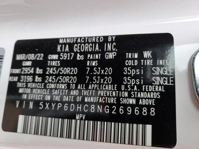Photo 10 from auction – 2022 KIA TELLURIDE with VIN 5XYP6DHC8NG269688